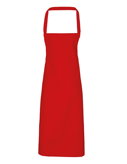 Premier Workwear Organic Cotton Bib Apron (No Pocket) PW102 in Red (ca. Pantone 200C)