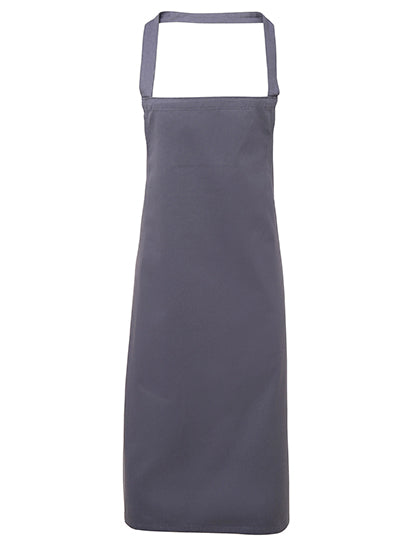 Premier Workwear Organic Cotton Bib Apron (No Pocket) PW102 in Steel (ca. Pantone 6545C)