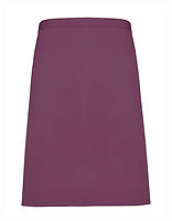 Premier Workwear Mittellange Bistroschürze Colours in Aubergine (ca. Pantone 5115C) – mit Firmenlogo individualisierbar