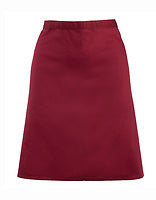 Premier Workwear Mittellange Bistroschürze Colours in Burgundy (ca. Pantone 216C) – mit Firmenlogo individualisierbar