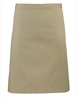 Premier Workwear Mittellange Bistroschürze Colours in Khaki (ca. Pantone 7503C) – mit Firmenlogo individualisierbar