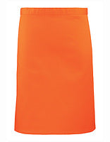 Premier Workwear Mittellange Bistroschürze Colours in Orange (ca. Pantone 1655C) – mit Firmenlogo individualisierbar
