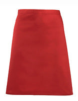 Premier Workwear Mittellange Bistroschürze Colours in Red (ca. Pantone 200C) – mit Firmenlogo individualisierbar