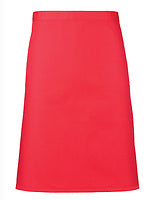 Premier Workwear Mittellange Bistroschürze Colours in Strawberry Red (ca. Pantone 186C) – mit Firmenlogo individualisierbar