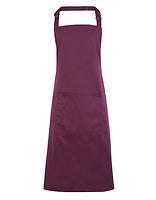 Premier Workwear Latzschürze Colours mit Tasche in Aubergine (ca. Pantone 5115C) – mit Firmenlogo individualisierbar