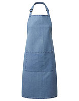 Premier Workwear Latzschürze Colours mit Tasche in Blue Denim (ca. Pantone 2166C) – mit Firmenlogo individualisierbar