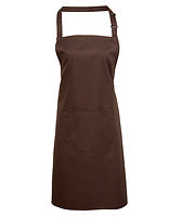 Premier Workwear Latzschürze Colours mit Tasche in Brown (ca. Pantone 476C) – mit Firmenlogo individualisierbar