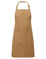 Premier Workwear Latzschürze Colours mit Tasche in Camel (ca. Pantone 132C) – mit Firmenlogo individualisierbar
