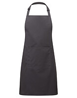 Premier Workwear Latzschürze Colours mit Tasche in Charcoal – mit Firmenlogo individualisierbar