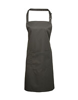Premier Workwear Latzschürze Colours mit Tasche in Dark Grey (ca. Pantone 431C) – mit Firmenlogo individualisierbar