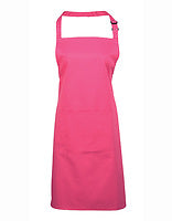 Premier Workwear Latzschürze Colours mit Tasche in Hot Pink (ca. Pantone 214C) – mit Firmenlogo individualisierbar