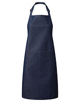 Premier Workwear Latzschürze Colours mit Tasche in Indigo Denim – mit Firmenlogo individualisierbar