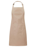 Premier Workwear Latzschürze Colours mit Tasche in Latte (ca. Pantone 7530C) – mit Firmenlogo individualisierbar