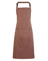 Premier Workwear Latzschürze Colours mit Tasche in Mocha (ca. Pantone 7505C) – mit Firmenlogo individualisierbar