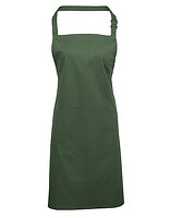 Premier Workwear Latzschürze Colours mit Tasche in Moss Green (ca. Pantone 2410C) – mit Firmenlogo individualisierbar