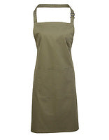 Premier Workwear Latzschürze Colours mit Tasche in Olive (ca. Pantone 378C) – mit Firmenlogo individualisierbar