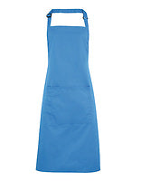 Premier Workwear Latzschürze Colours mit Tasche in Sapphire (ca. Pantone 300C) – mit Firmenlogo individualisierbar
