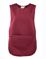 Premier Workwear Damen-Überwurfschürze mit Tasche in Burgundy (ca. Pantone 216C) – mit Firmenlogo individualisierbar