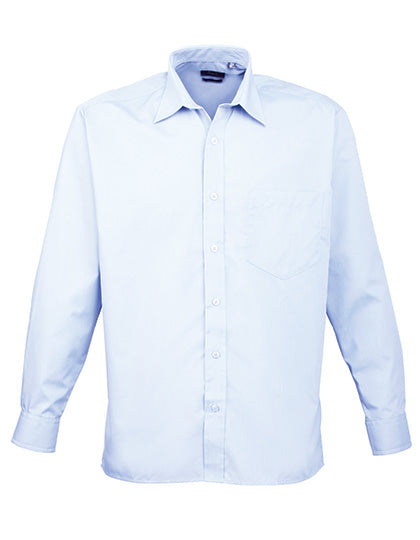 Premier Workwear Men´s Poplin Long Sleeve Shirt PW200 in Light Blue (ca. Pantone 2717C)