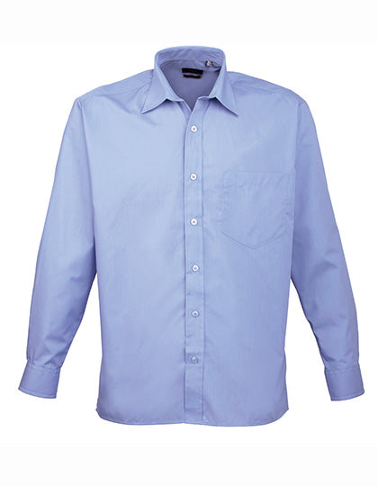 Premier Workwear Men´s Poplin Long Sleeve Shirt PW200 in Mid Blue (ca. Pantone 2718C)
