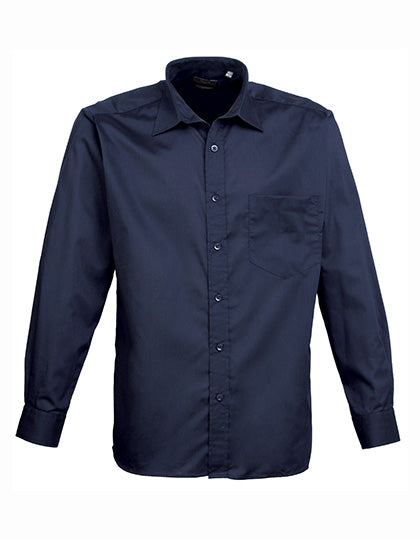 Premier Workwear Men´s Poplin Long Sleeve Shirt PW200 in Navy (ca. Pantone 2378C)