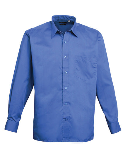 Premier Workwear Men´s Poplin Long Sleeve Shirt PW200 in Royal (ca. Pantone 7686C)