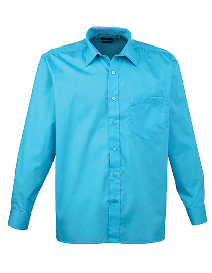 Premier Workwear Men´s Poplin Long Sleeve Shirt PW200 in Turquoise (ca. Pantone 7703C)