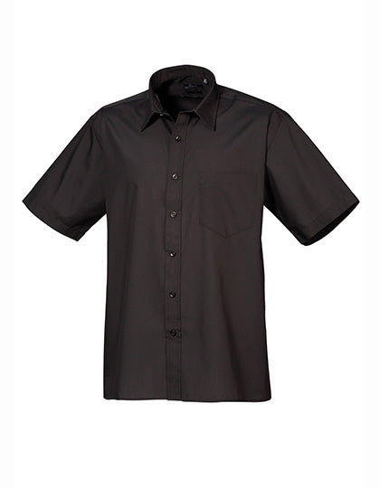 Premier Workwear Men´s Poplin Short Sleeve Shirt PW202 in Black (ca. Pantone Black C)