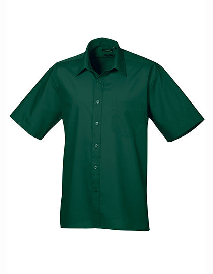 Premier Workwear Men´s Poplin Short Sleeve Shirt PW202 in Bottle Green