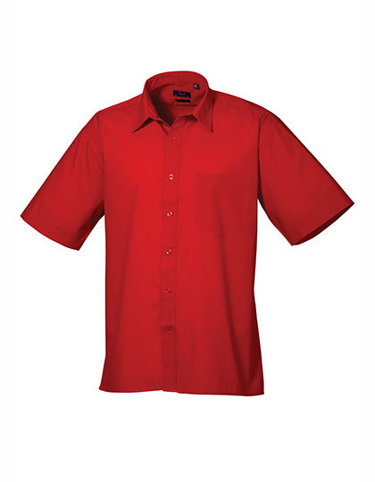 Premier Workwear Men´s Poplin Short Sleeve Shirt PW202 in Red
