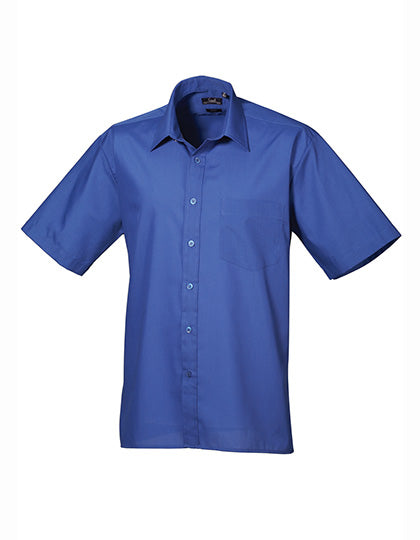 Premier Workwear Men´s Poplin Short Sleeve Shirt PW202 in Royal (ca. Pantone 7686C)