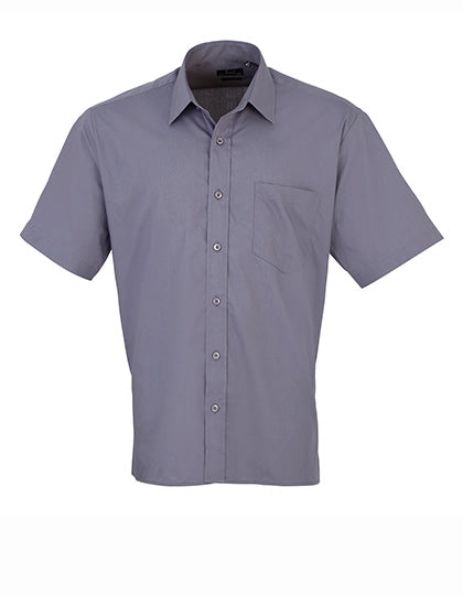 Premier Workwear Men´s Poplin Short Sleeve Shirt PW202 in Steel (ca. Pantone Cool Grey 11C)