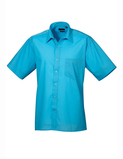 Premier Workwear Men´s Poplin Short Sleeve Shirt PW202 in Turquoise (ca. Pantone 7703C)