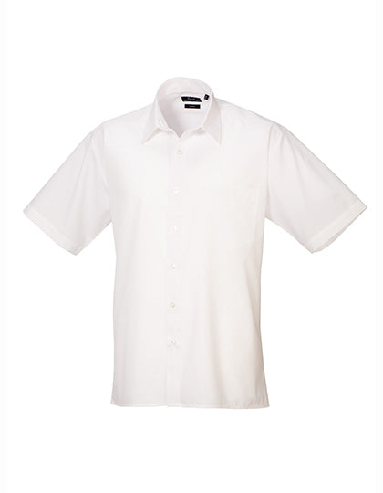Premier Workwear Men´s Poplin Short Sleeve Shirt PW202 in White