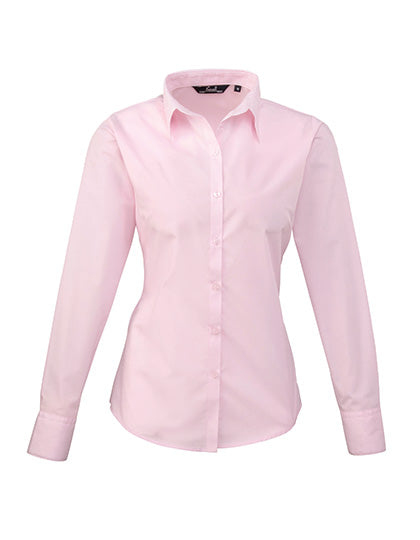Premier Workwear Women´s Poplin Long Sleeve Blouse PW300 in Pink (ca. Pantone 707C)