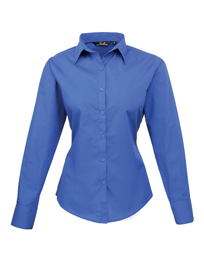 Premier Workwear Women´s Poplin Long Sleeve Blouse PW300 in Royal (ca. Pantone 7686C)