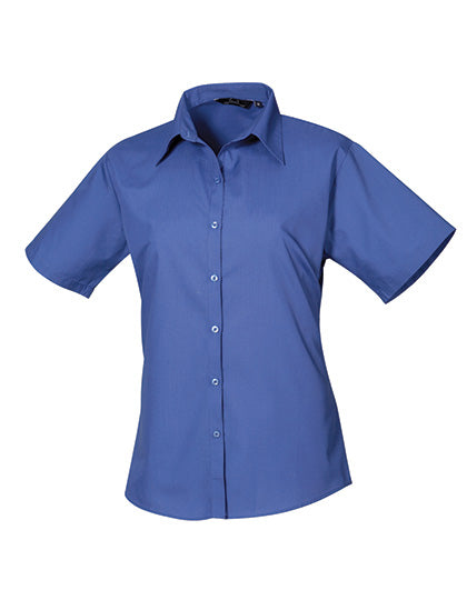 Premier Workwear Women´s Poplin Short Sleeve Blouse PW302 in Royal (ca. Pantone 7686C)