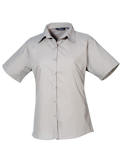 Premier Workwear Women´s Poplin Short Sleeve Blouse PW302 in Silver (ca. Pantone Cool Gray 7C)