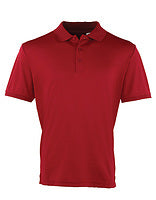 Premier Workwear Herren Coolchecker Gastro-Poloshirt in Burgundy (ca. Pantone 216C) – mit Firmenlogo individualisierbar