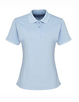 Premier Workwear Damen Coolchecker Gastro-Poloshirt in Light Blue (ca. Pantone 2708C) – mit Firmenlogo individualisierbar