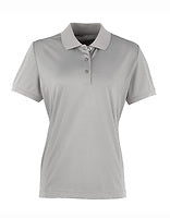 Premier Workwear Damen Coolchecker Gastro-Poloshirt in Silver (ca. Pantone 428C) – mit Firmenlogo individualisierbar