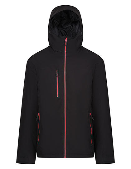 Regatta Professional Navigate Waterproof Insulated Jacket in Black/Classic Red – mit Firmenlogo individualisierbar