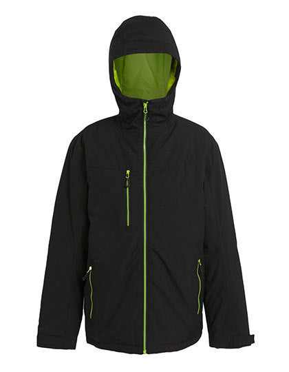 Regatta Professional Navigate Waterproof Insulated Jacket in Black/Lime – mit Firmenlogo individualisierbar