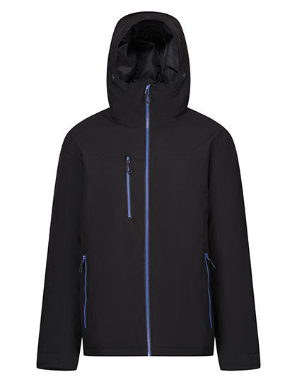Regatta Professional Navigate Waterproof Insulated Jacket in Black/New Royal – mit Firmenlogo individualisierbar