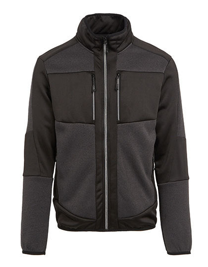 Regatta Professional E-volve Unisex Knit Effect Stretch Midlayer Jacket in Ash (Heather)/Black – mit Firmenlogo individualisierbar