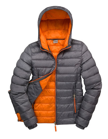 Result Women´s Snow Bird Hooded Jacket in Grey/Orange – mit Firmenlogo individualisierbar