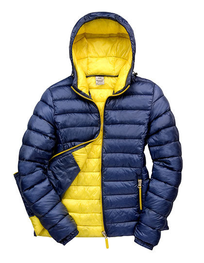 Result Women´s Snow Bird Hooded Jacket in Navy/Yellow – mit Firmenlogo individualisierbar