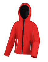 Result Core Kinder-Softshelljacke Performance mit Kapuze in Red – mit Firmenlogo individualisierbar