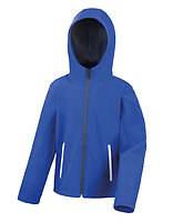 Result Core Kinder-Softshelljacke Performance mit Kapuze in Royal – mit Firmenlogo individualisierbar