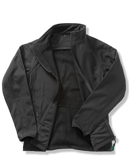 Result Recycled Women´s Printable Softshell Jacket with Recycled Fleece Inner in Black/Black – mit Firmenlogo individualisierbar